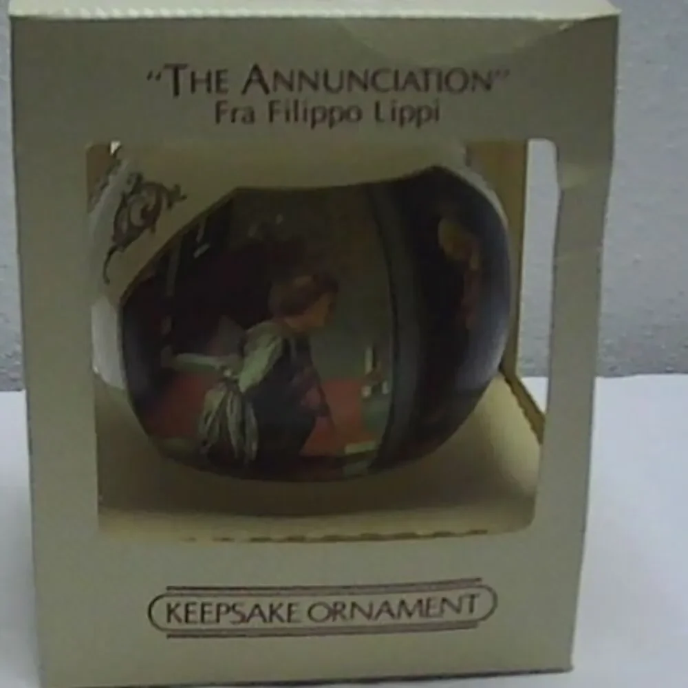 Hallmark Keepsake The Annunciation Fra Filippo Lippi Glass Ball Ornament 1983